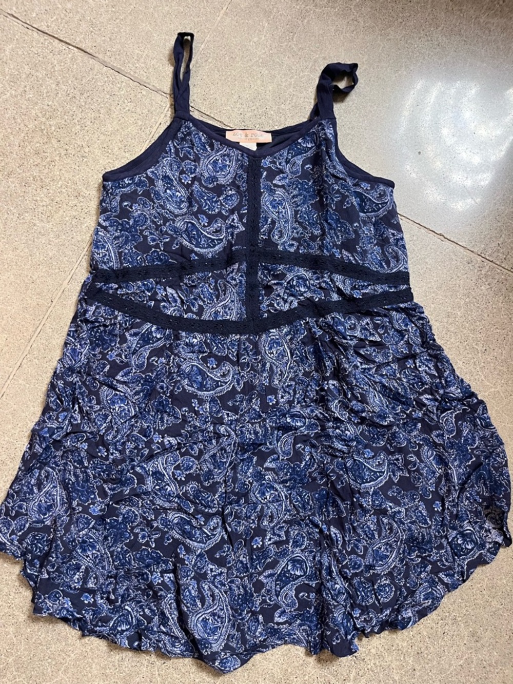 Band of Gypsies Navy and Blue Paisley top